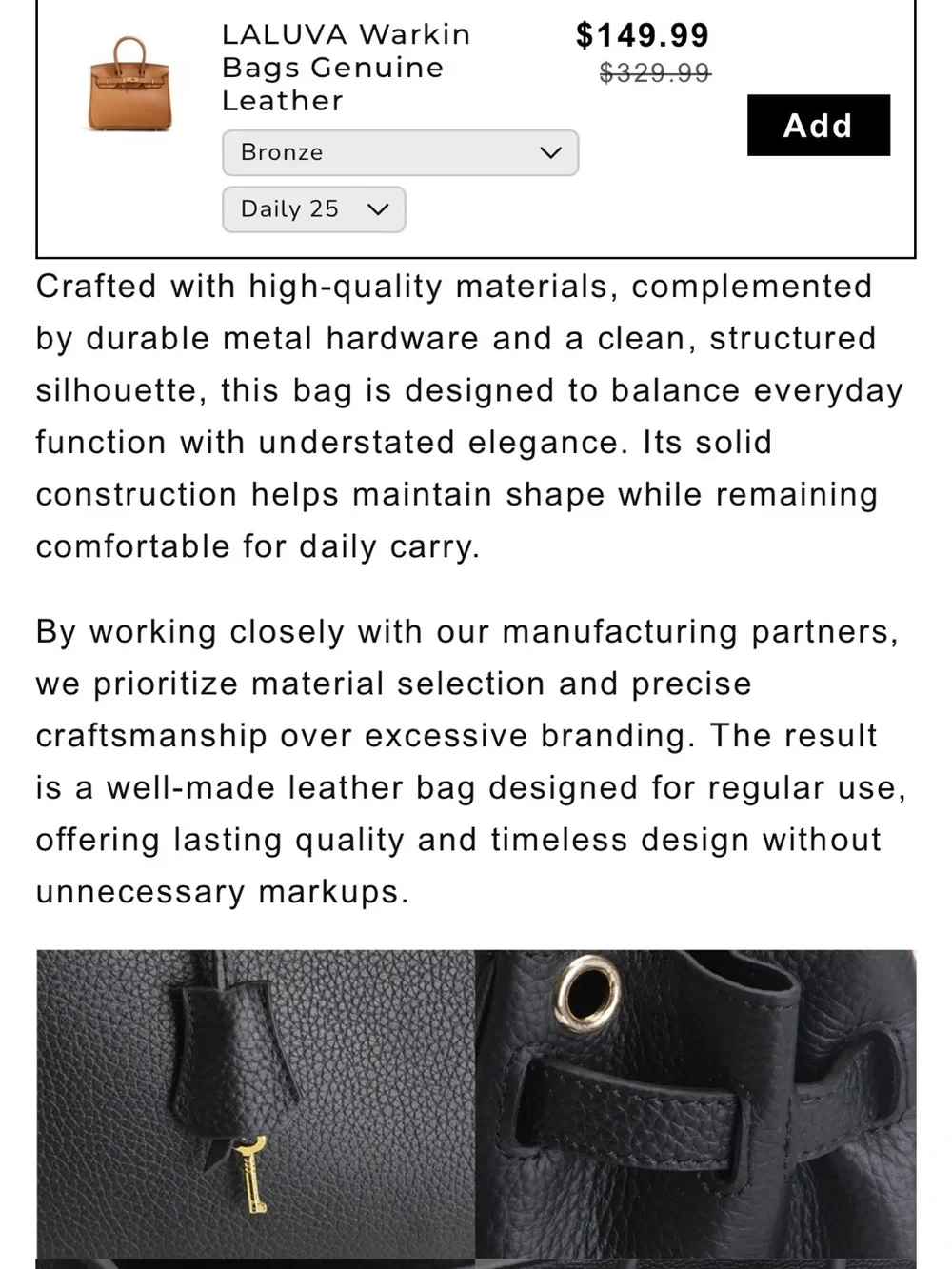 Black Pebbled Leather Satchel - Brand